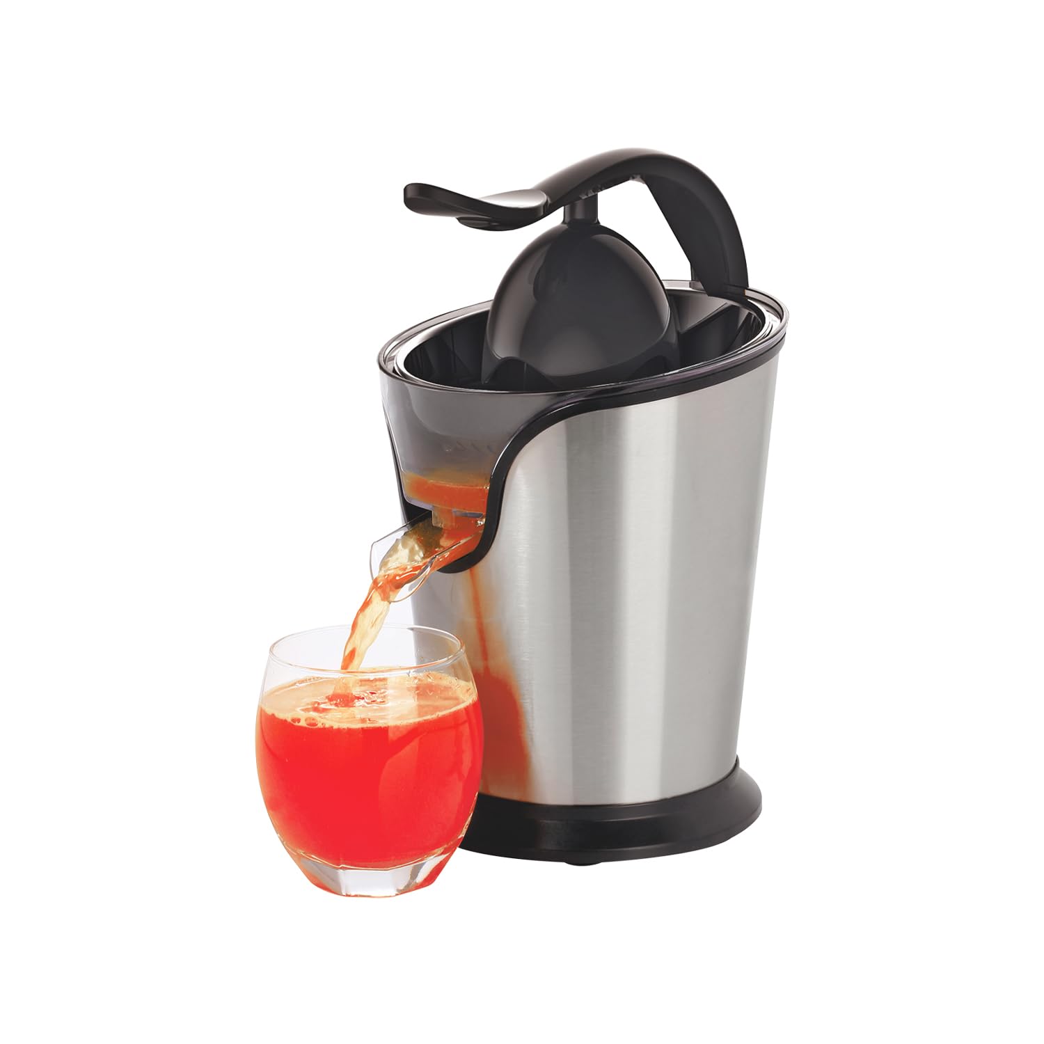 Spremiagrumi Elettrico con Piedini Antiscivolo - con 2 Coni e Beccuccio Antiscivolo, Componenti Removibili, Filtro Polpa, in Acciaio Inox e Plastica, 160W, ‎