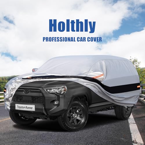 Image of 10 Layers SUV Car Cover Custom Fit for Toyota 4Runner (2002-2026) Waterproof All Weather for Automobiles, Full Cover Rain Sun UV Protection.Silver