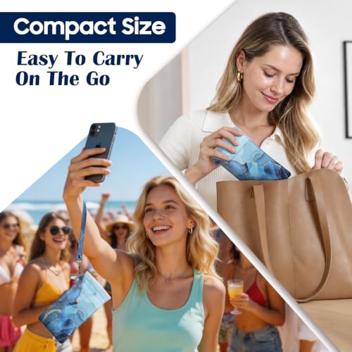 Image of FINTIE Double Eyeglasses Case with Carrying Strap, Portable Squeeze Top Microfiber Soft Glasses Case Sunglass Pouch