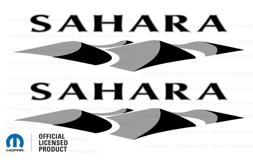Decal Mods Sahara Dunes Fender Side Decals Stickers Black & Gray fits Jeep Wrangler Sahara Edition JK (2007-2018) (Set of 2) | FJ4E5