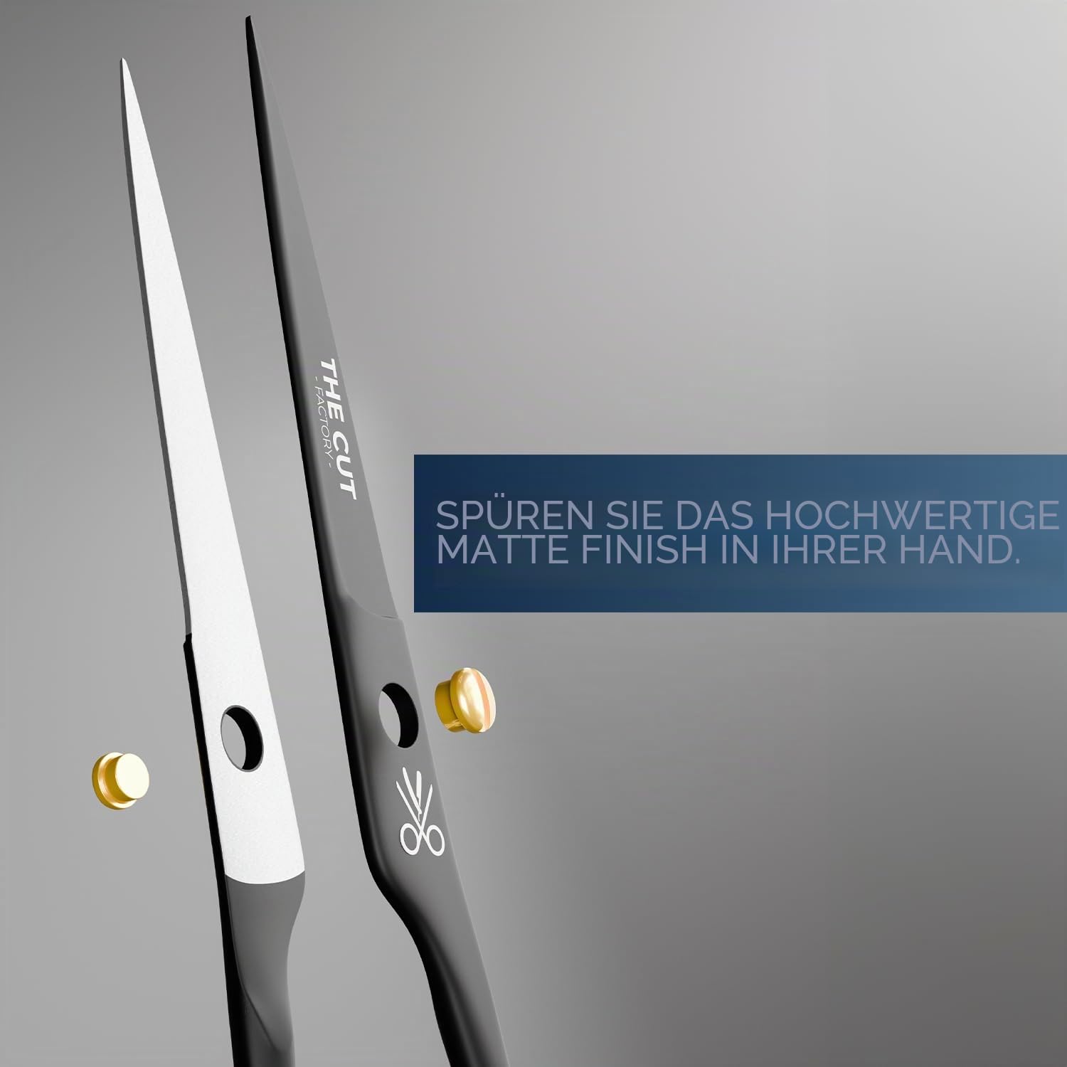 The Cut Factory Professionelle Haarschere, 16,5 cm, kohlenstoffreiches 420er-Edelstahl, Haarschneideschere, ultra-scharfe Friseurschere für Salon und Zuhause, ergonomisch für Männer, Frauen, Kinder
