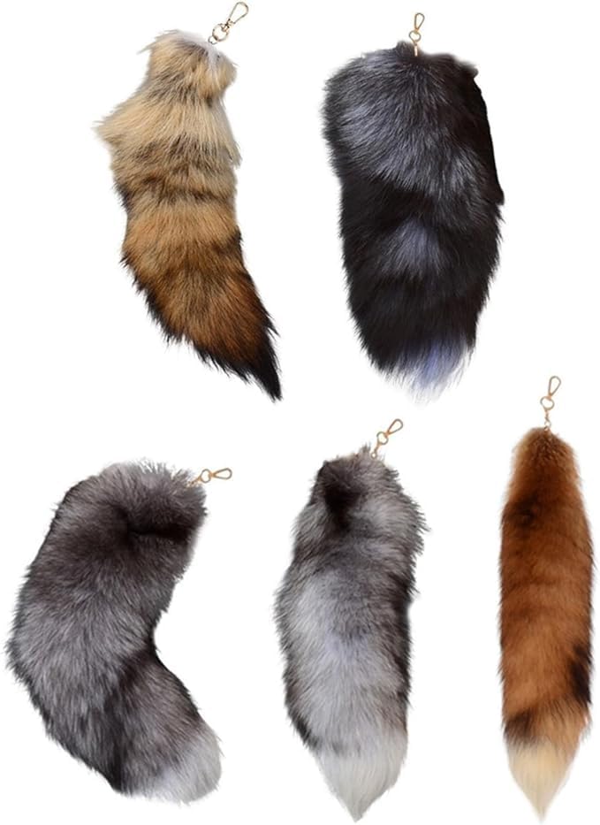 Porte-clés en fausse fourrure long accessoire de sac à main et sac à dos