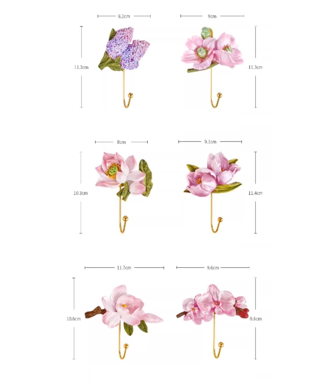 Attaccapanni Parete Ganci Da Parete A Forma Di Fiore In Resina, Montare A For Appendere Cappotti, Cappelli, Chiavi, Asciugamani, Borse Ingresso Soggiorno(D)