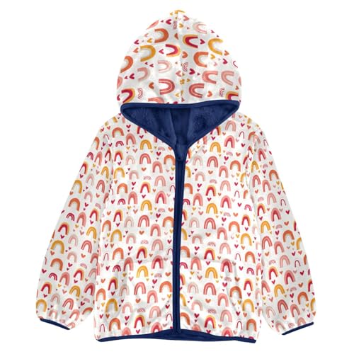 Rainbow Hearts Boys Fleece Coat,Children's Zip-Up Hoodie Jacket,Baby Warm Fashion Outerwear 3-10T,A113353 - Main Image