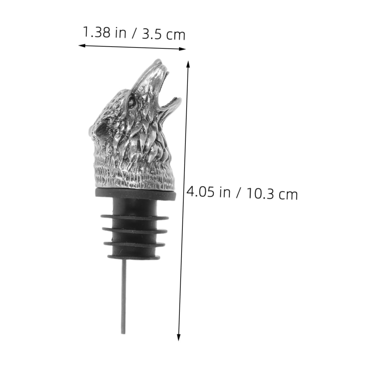 COLLBATH 2Pcs Wolf Head Wine Pourer Stopper Zinc Alloy Wine Aerator with Unique Design Artistic Antique Bottle Cap for Wine Lovers and Home Bars