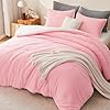 Andency Pink Twin Comforter Set for Girls, Soft Fluffy Thick Fleece Reversible Bedding Set (66”x90”), Faux Fur Sherpa 2-Piece Bed Comforter Sets with 1 Pillowcases #2