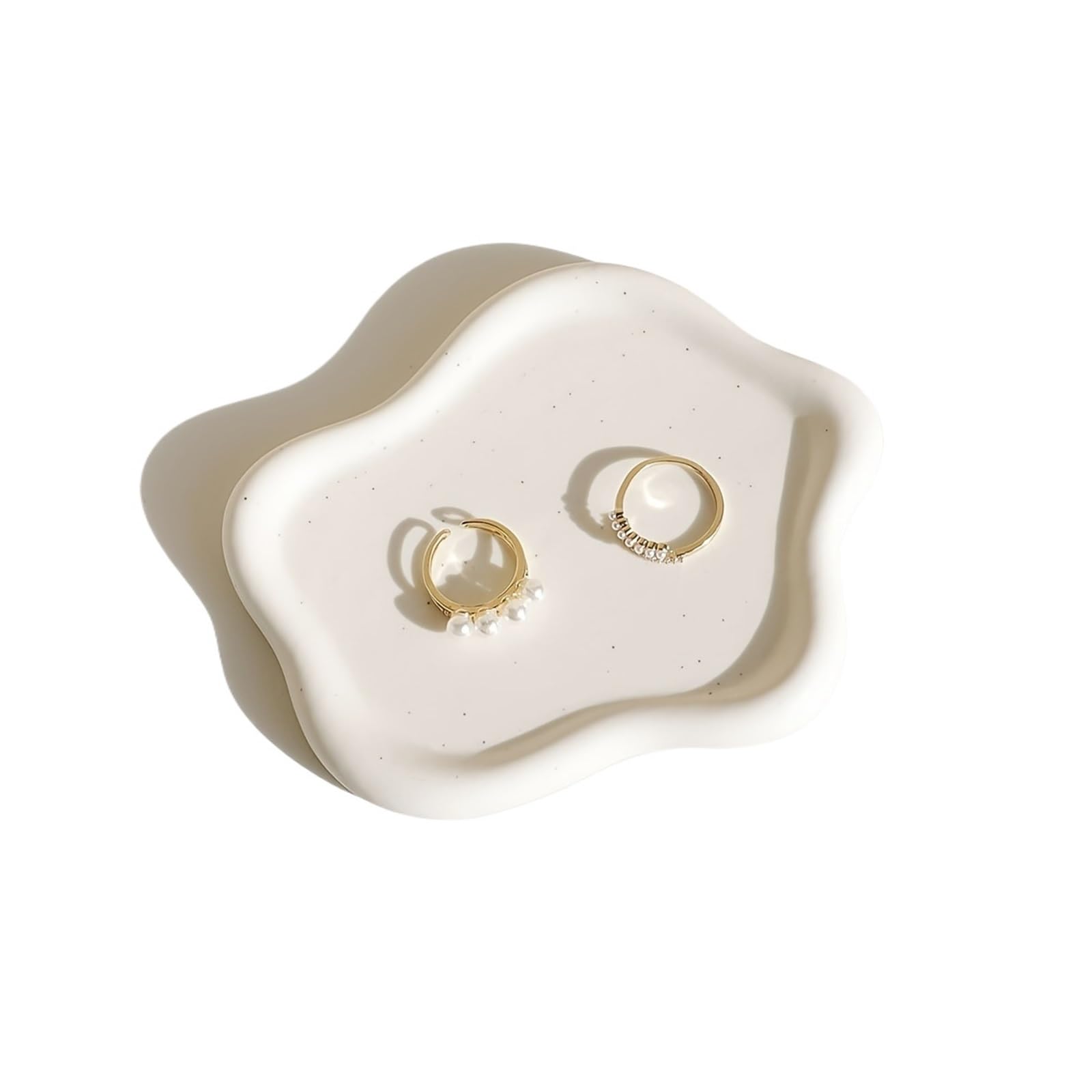 3pcs Ceramic Jewelry Tray, Cloud Shape Trinket Dish Vanity Organizer For, Ring, Key Holder For Living Room,Tabletop Decoration(WHITE)