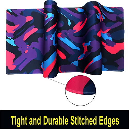 FANRTE Tappetino per mouse da gioco (35.4 x 15.7 pollici) resistente antiscivolo base in gomma, tappetino impermeabile per tastiera del computer per Gamer/Desktop/Ufficio/Casa (colore A) - Immagine 4