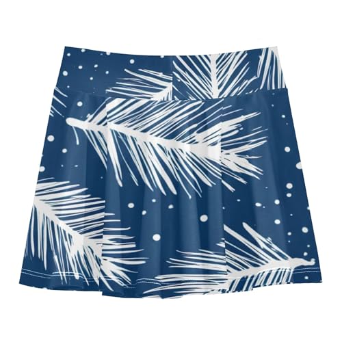 Feather Blue Athletic Shorts for Girls Skorts Tennis Skirts for Kids Floral School Skirt 3t2