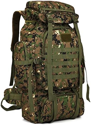 WintMing 70L Camping Hiking Backpack Molle Rucksack Waterproof Traveling Daypack, No Internal Frame (Camouflag-C)