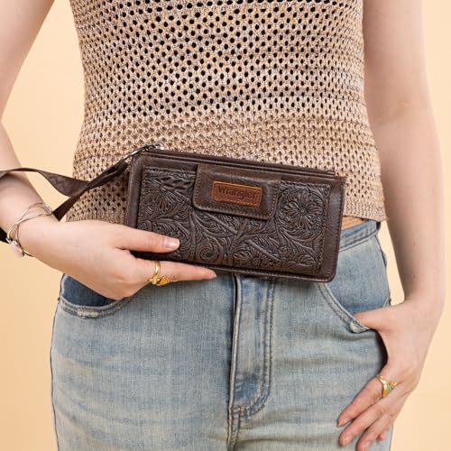 Montana West X Wrangler Western Wallets for Women Bifold Clutch Wallets RFID Blocking Wallet Women with Coin Purse and Wristlet4
