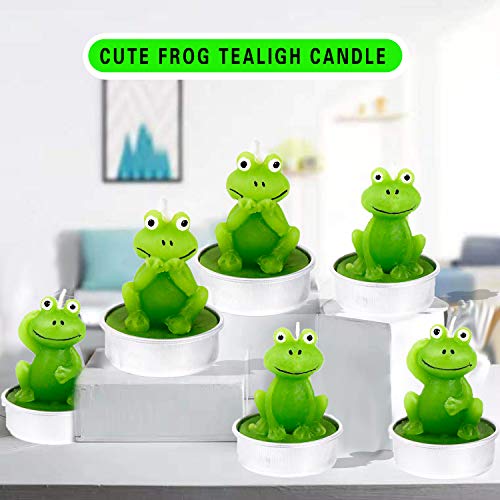 Frog Tealight Candles, Tea Lights Candles For Home Decor, Smokeless Happy Frog Animals Candles For Gift,Baby Shower, Party, Birthday Decor, Festival Wedding, Valentine Romantic, Handmade, 6 Pcs #TOP2