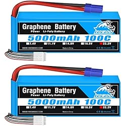 Litio Grafeno Yowoo 6S Batería de polímero de Litio 5000mAh 100C 22,2V Grafeno Lipo Batería con Conector EC5 para RC dji EDF avión cuadricóptero Coche camión Barco Hobby (2 Unidades)