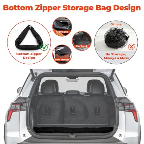 Image of 3-Layer Cargo Net for Nissan Pathfinder 2022-2026, Zoned Storage Cargo Nets | Trunk Storage Net with Integrated Zippered Storage Bagg, Heavy-Duty Cargo Organizer Netting for Camping, Travel & Daily Use
