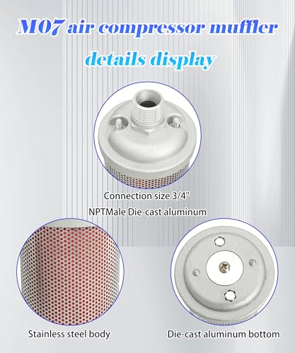 Image of M07 Air Compressor Muffler 3 /4 inch NPT Male