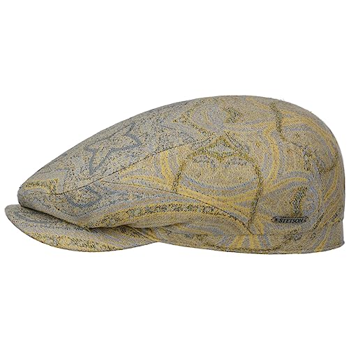 Stetson Belleview Driver Flat Cap Men Blue-Yellow 6 3/4-6 7/8