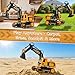 DOUBLE E Remote Control Excavator Toy, RC Excavators Sandbox Digger Hydraulic Construction Toys - Realistic Construction Vehicle with 6 Functions, Xmas Gift for Kids 3-14 Years