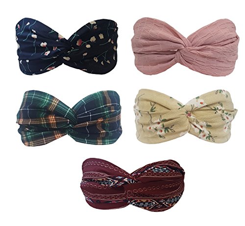 5 Pack Headbands Headwrap Hair Band Elastics Hair Accessories For Women Girl (F72)