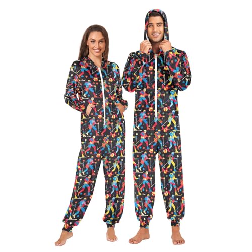 Amazon.com: Colorful Skis Unisex Onesie Pjs, Adult Pajama Onesie