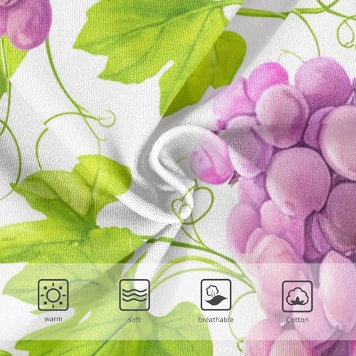 Toddler Underwear Floral 2t Cotton Panties for Girl Bright Undies Kids Briefs Purple Grapes Leaves White3