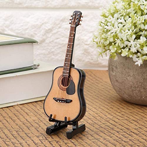 Mini guitare miniature en bois avec support de guitare et étui pour la maison, le bureau (10 cm) - Les Beatles, Paul McCartney, John Lennon, RIngo Starr, George Harrison Mini guitare miniature en bois avec support de guitare et étui pour la maison, le bureau (10 cm) – Image 4