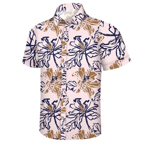 Image of Hawaiian Shirt for Men Tropical Shirts Summer Beach Button Down Short Sleeve Luau Aloha Floral Cruise Vacation Outfit 2026