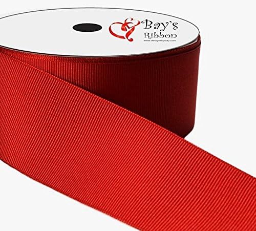 Bay's - 3" inch Wide Premium Grosgrain Ribbon - 25 Yards Length - Red (Color Code: 250)