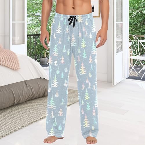Mens Cotton Pajama Pants Christmas Halloween Sleepwear Pj Bottoms Lightweight Lounge Pants S-XXL4