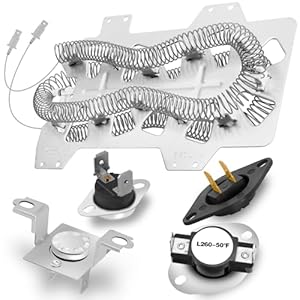 【Actualizado】DC47-00019A Elemento calefactor de secadora para Samsung DV45H7000EW/A2 DVE50R5200W/A3 DV40J3000EW/A2 DV42H5000EW/A3 DVE50M7450W/A3 DV42H5200EEW W/A3 DVD. 48H7400EW/A2 DVE50R5400V/A3