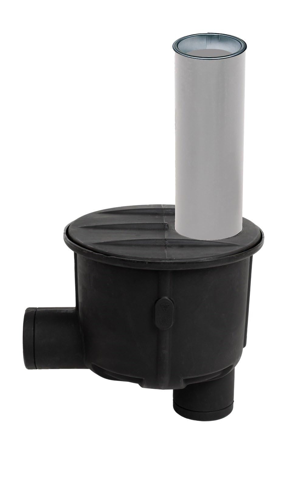RWT Fallrohr Bodenfilter (PE-Deckel schwarz + PE-Rohr grau)