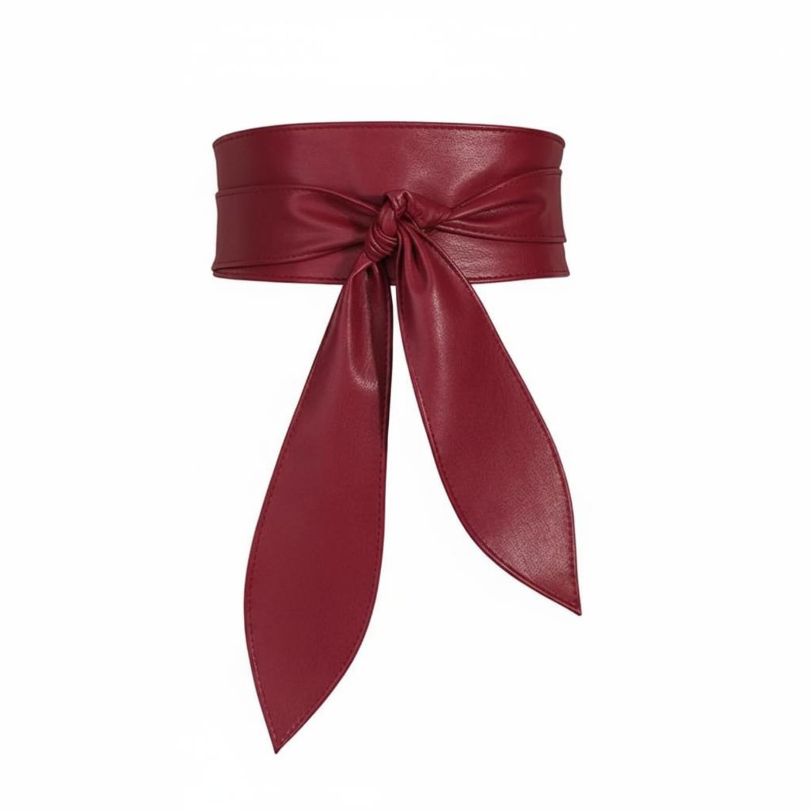Soft Long Waist Tie Belt Elegant Wide Bow Belt Versatile Waist Wrap Bow Sash Lightweight for Women, Dress Outfits, Party, Formal Wear, Dark Red, L | Belts | Womens Accessories-image-46