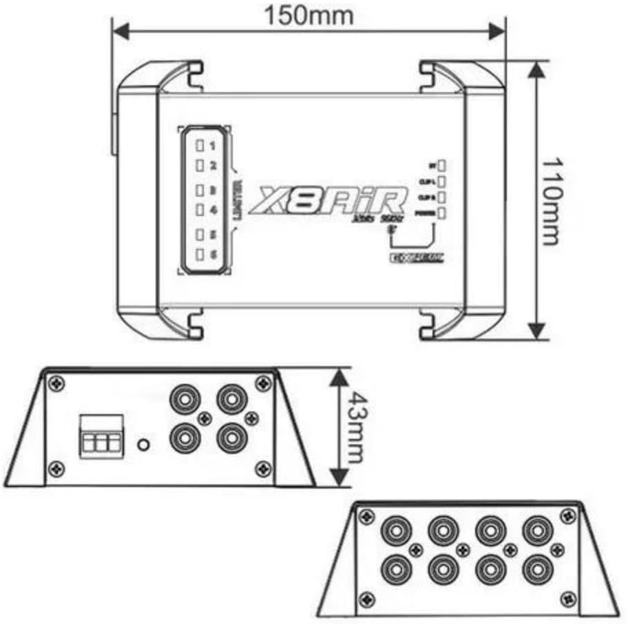 EXPERT X8AIR DSP dimensions diagram
