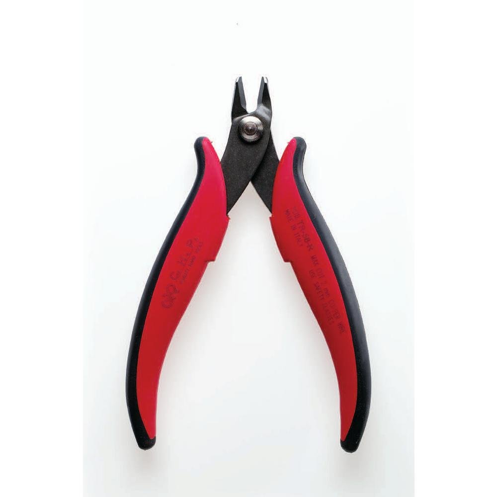 HakkoCHP TR-58-R Medium Soft and Ferrous Wire Cutter, Flush Cut, 3.0mm Hardened Carbon Steel Construction, HRC 58, 21-Degree Angled Jaw, 8mm Jaw Length, 12 Gauge Maximum Cutting Capacity