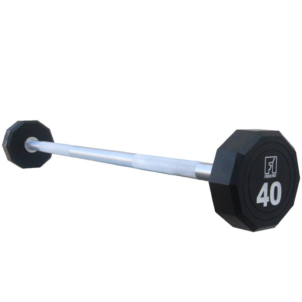 Fitness First 10-Sided Fixed Urethane Encased Straight Barbell