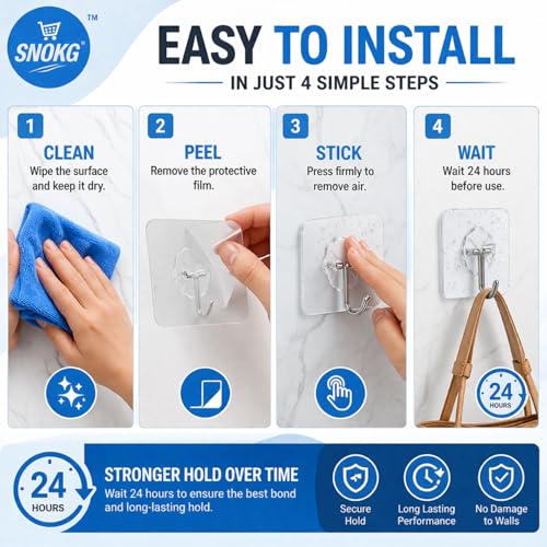 Image of Self Adhesive Wall Hooks for Hanging | Transparent Waterproof Strong Hooks | No Drill Heavy Duty Wall Hanging Hook for Kitchen, Bathroom & Home (Flower Hook- 5 Count)