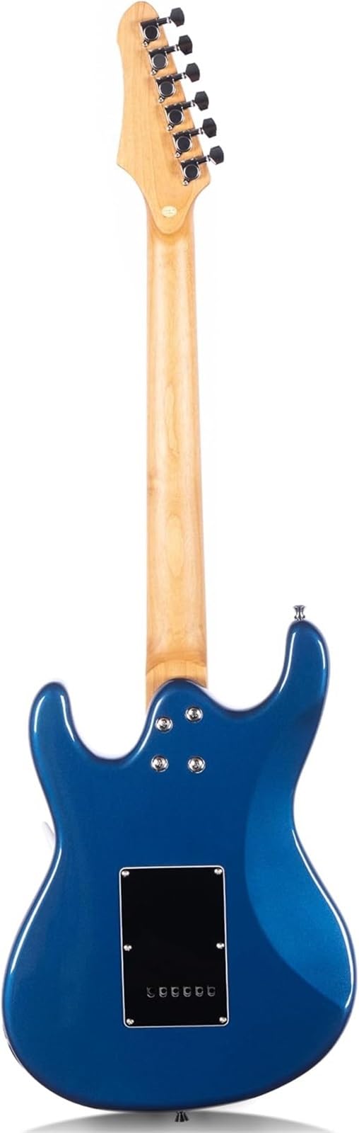 Gitary Elektryczne Pełnowymiarowe Ciemnoniebieska Gitara Elektryczna 7 Strun Korpus Z Drewna Paulowni