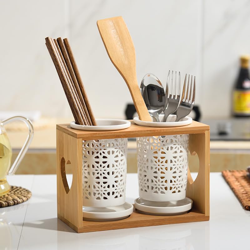 Amazon｜箸立て 卓上 箸置き 陶器 カトラリースタンド 箸水切り 水切り