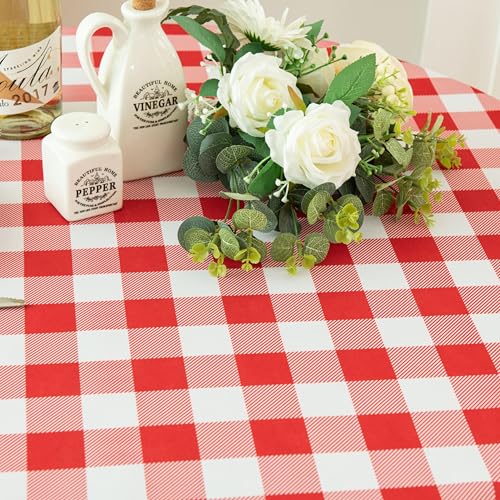 Essifunia Waterproof Plaid Tablecloth Fabric - Round 25 Inch Classic Gingham Checker Table Cloth for Indoor/Outdoor Use - Buffalo Table Cover for Picnics, BBQs, and Parties by Essifunia - Image 6