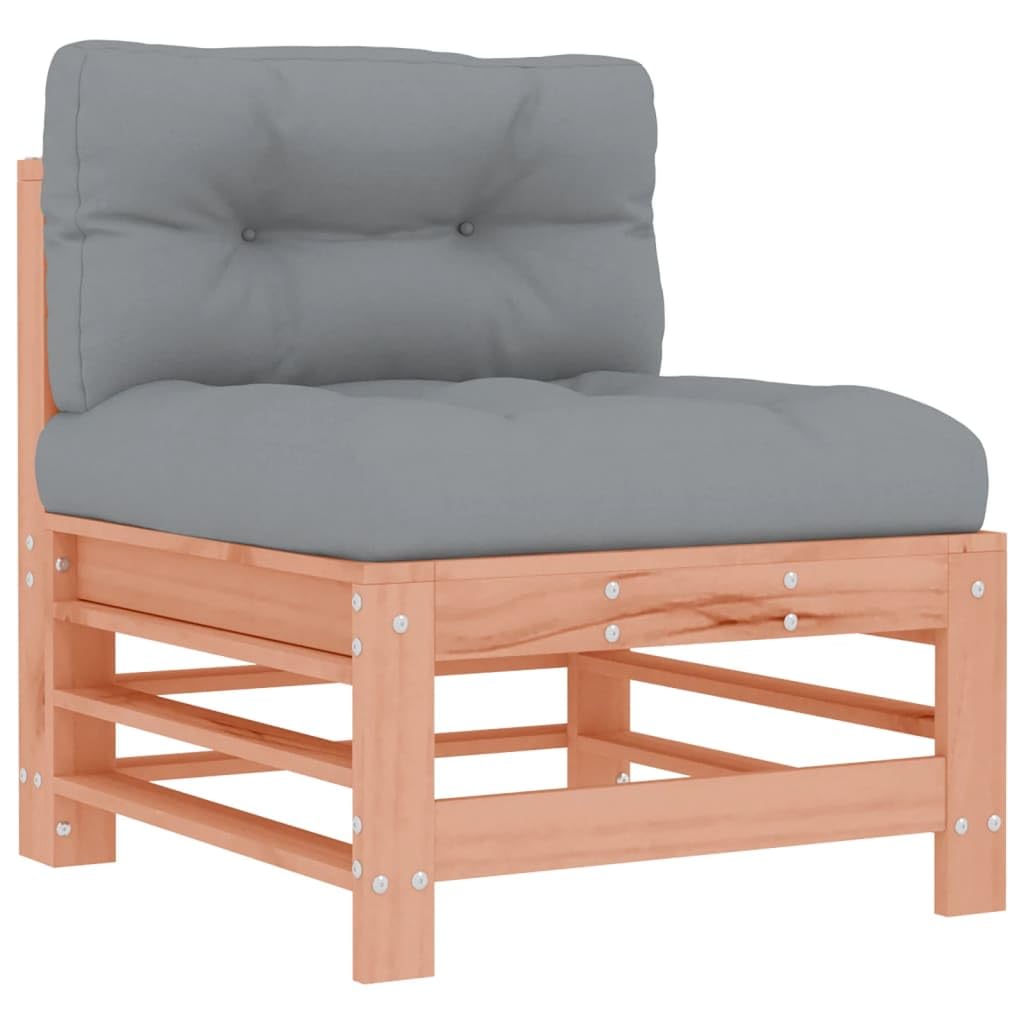 Canapé central en bois douglas d'extérieur pour remplacer un salon de jardin inconfortable