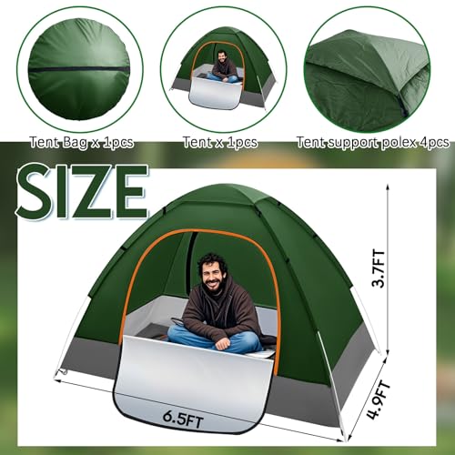 Carpa para Camping Wowangce Modelo HMY0684 para 2 Personas Verde miniatura 2