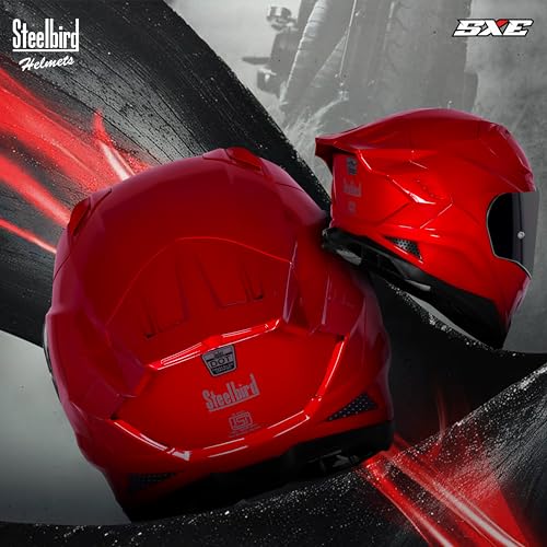 Image of Steelbird SBH 61 SXE Pinlock ISI and Dot Certified Full Face Helmet for Men and with Inner Silver Sunshield