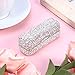 WeiLingBo Full Rhinestone Crystal Lipstick Organizer with Mirror - Bling Makeup Case for Purse, Travel & Gift, Multi-Slot Lip Gloss Holder with Interior Mirror for Women(COLOR:Silver)
