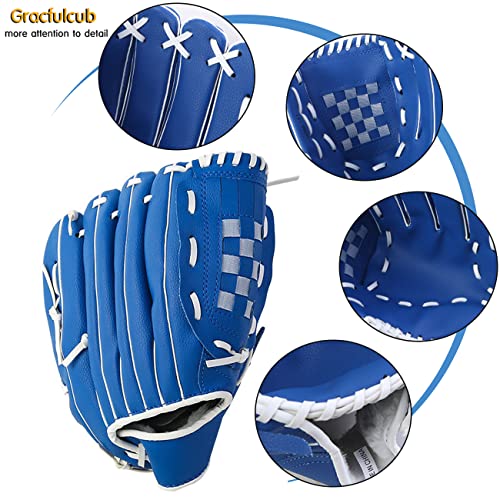 Baseball Glove,Baseball Softball Mitt with Ball for Kids Youth Adults Training and Beginner,Right Hand Throw,Left Hand Glove (Sky Blue, 12.5in)