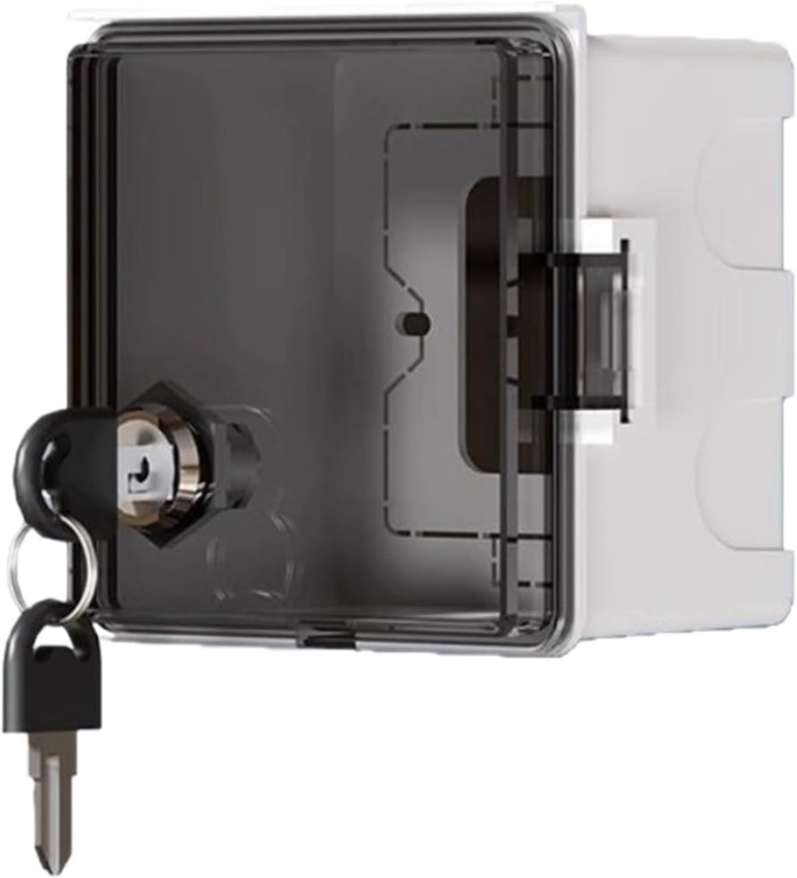 locking outlet cover 2pcs Outdoor Socket Box 86-Type Electric Vehicle Charging Socket Lock Box Electric Waterproof Cover(Black transparent)