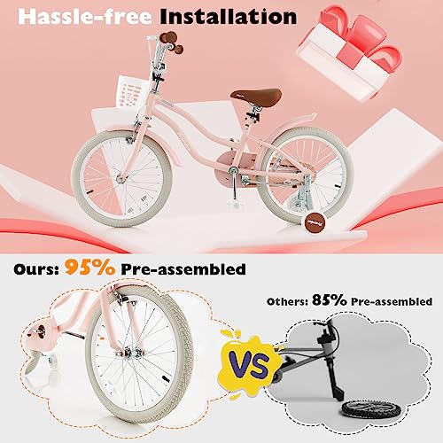 Image of BABY JOY Kids Bike, 12 14 16 18 20 Inch Boys Girls Bike w /Removable Basket