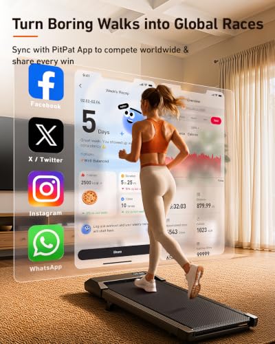 Image of Superun Walking Pad with 6% Incline, Under Desk Treadmill, 3 in 1 Portable Treadmills for Home with Remote Control LED Display, 2.5 HP Quiet Mini Treadmill for Office Home Use, 300 Lbs Capacity