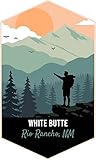 White Butte Rio Rancho New Mexico Souvenir 2-Inch Vinyl Decal Hiking Trails Design
