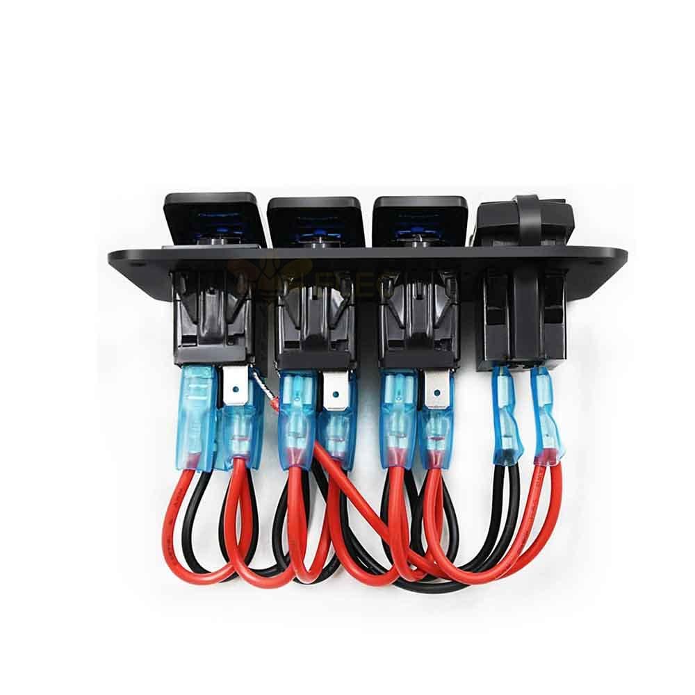 Bus Boat Power Control Button QC+PD Dual USB Red LED Rocker Switch for Automotive Customization DC12V 24V