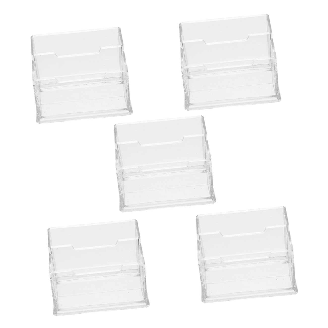 Gatuida 5piezas Tarjetero Transparente de Plástico para Mesa Organizador de Tarjetas de Presentación Expositor de Etiquetas para Oficina y Hogar