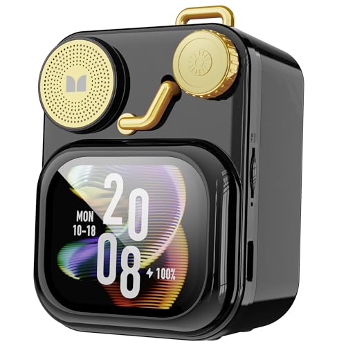 Image of Monster S350 Bluetooth Speakers, Portable Wireless Speaker with Touch Screen, Bluetooth 6.0, Retro Gift Speaker with Message and Alarm Push, Support TF Card, for Friends, Black